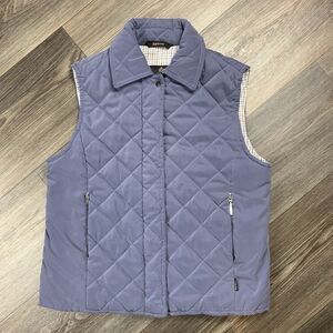 Barbour Quilted Lined Vest Lavender Microfiber Womens US 6